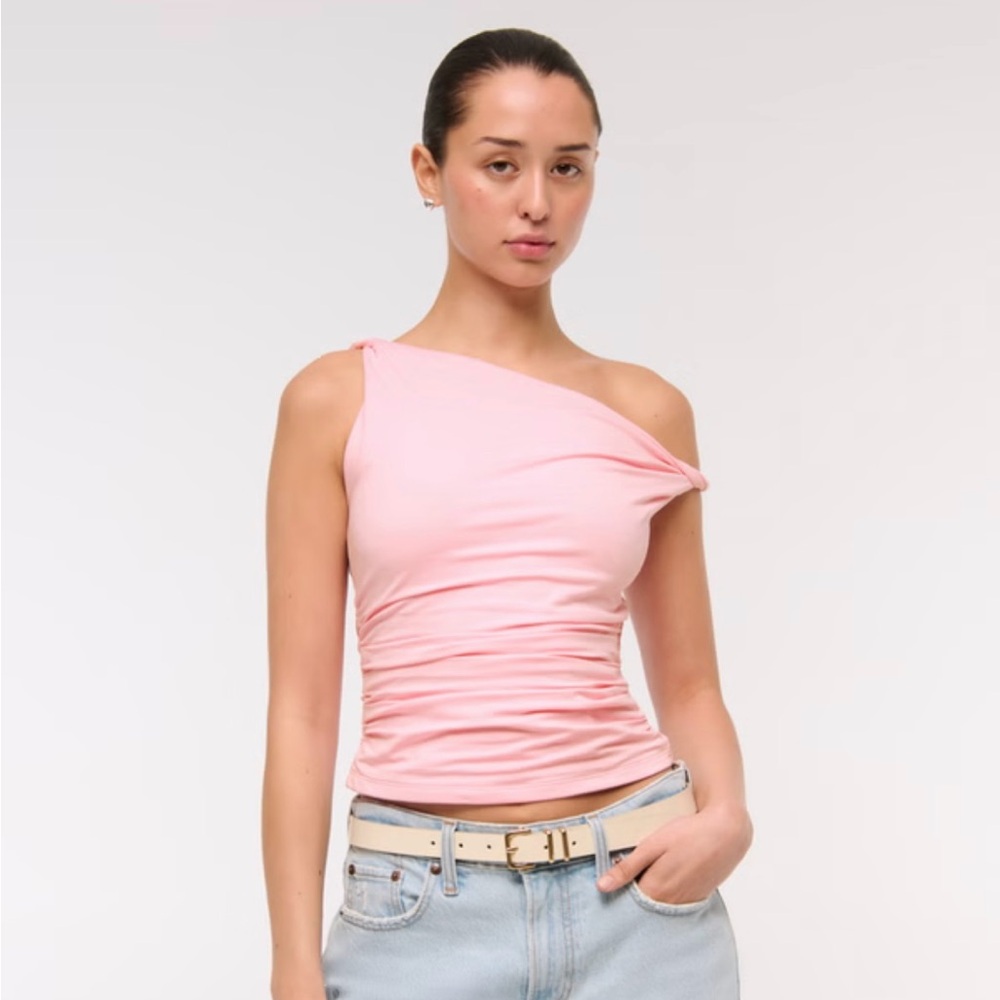 Abercrombie & Fitch Asymmetrical Twist Top -  Light Pink